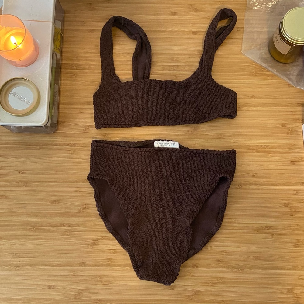 Youswim Aplomb high waist two piece in Espresso
